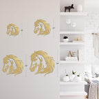 SIGNLEADER Metal Wall Art Decor Horse Minimalist Modern Abstract Wall Sculpture Hangings Home Decoration for Living Room, Bedroom, Bathroom, Kitchen, Outdoor - 36" Gold