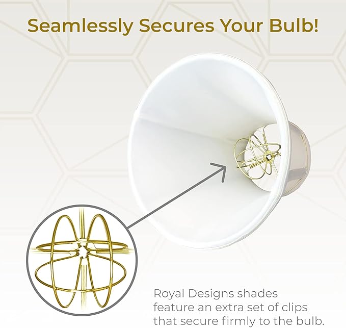 Royal Designs, Inc. BSO-704RC-7WH-2 True Bell Basic Lamp Shade with Round Clip, 3.75 x 7 x 6.75, White, 2-Pack