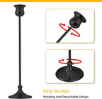 Taper Candle Holder Tall Vintage Metal Candlestick Holders Candle Stick Candelabra for Halloween Thanksgiving Christmas Holiday Wedding (Matt Black, 1 Set (3 pcs))