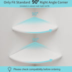 Corner Shelf, White Solid Oak Wood Floating Corner Shelf Wall Mount Round End Floating Speaker Shelf Display Shelf for Small Plant Photo Frame (White, 16in)