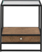 Liberty Furniture Bedford Drawer End Table for Living Room - Weathered Oak