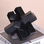 XMGZQ Black Knot Statue for Coffee Table Decor,Modern Minimalist Geometric Knot Sculpture and Figurines,Abstract Art Line Decorative Ornaments Knick Knacks for Shelves,Bookcase,Console,Tabletop,Entry