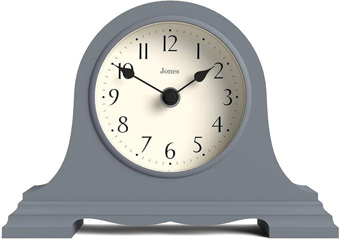 JONES CLOCKS® Speakeasy Mantel Clock | Classic Napoleon’s hat Design | French Navy | Contemporary Classic Style for Desk, Table, Shelf or Bedside