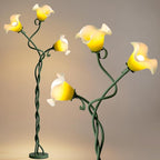Flower Floor Lamp for Living Room,Tall Standing Reading Lamp with Flexible Neck,3 Color Temperatures LED Dimmable Decorative Light,Green Calla Floor Lamp for Bedroom Corner (Green)