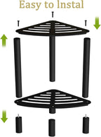 Stainless Steel Shower Stool, Shower Stool for Inside Shower,Corner Shower Bench for Shaving Legs，Shower Foot Rest for Small Bathroom, Matte Black Shower Seat