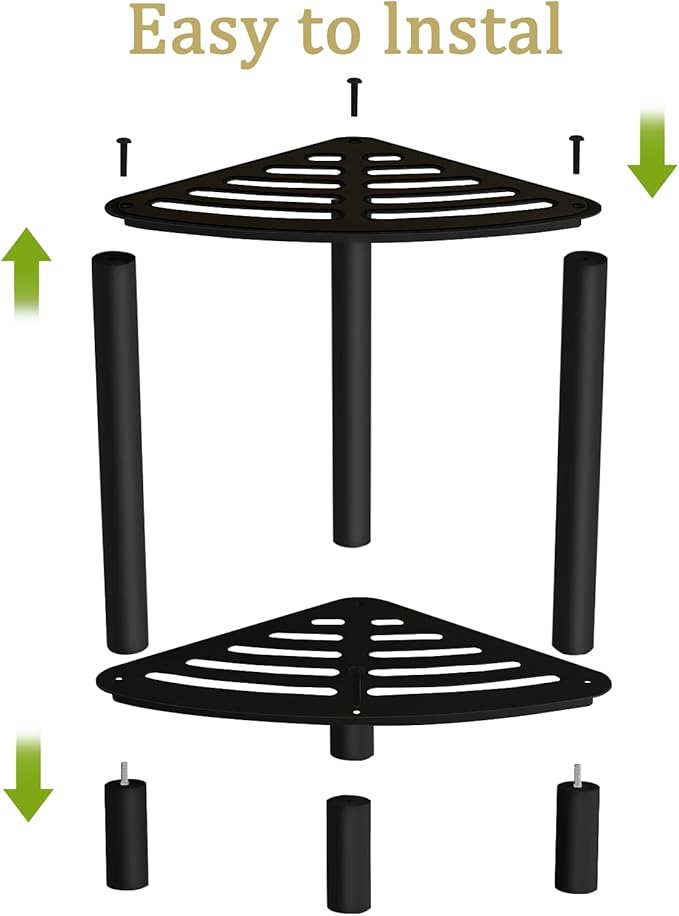 Stainless Steel Shower Stool, Shower Stool for Inside Shower,Corner Shower Bench for Shaving Legs，Shower Foot Rest for Small Bathroom, Matte Black Shower Seat