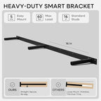 Homeforia Floating White Shelf 60 inches, High End Solid Real Wood 60inch Long Floating Shelves for Wall Mounted, White Wooden 60in Floating Shelves, Heavy Duty Bracket, 60 X 6.5 X 1.75 inch, Set of 3