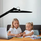 117PCS LED Clamp Desk Lamp, 20 Inch Metal Swivel Arm with Protective Casing, 2200 Lumens, Dimmable Task Lamp for Reading, Office Work, Sewing, Study, and Crafts(Black)