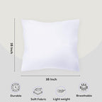 GOLD TEXTILES White Throw Pillows Insert (Pack of 4) - 16 x 16 Inches Polyester Sham Stuffer Throw Pillow - Lightweight Square Indoor Decorative Pillows - Bed and Cushion Couch Pillows