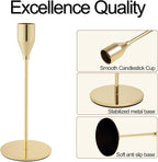 Gold Taper Candle Holders for Wedding Table Centerpiece,Tall Taper Candlestick Holders Bulk Set of 27,Metal Candle Stick Holder for Table or Mantel Centerpiece,Dinning,Festival,Party Home Decor