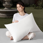 Shilucheng Goose Down Pillow Standard Size Set of 2 Pack,750+ Fill Power Luxury Hotel Quality Bed Feather Pillow for Side Back Stomach Sleepers, Soft 100% Cotton Shell（White,20" x 26"）