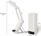 EZVALO LED Rechargeable Desk Lamp, 6000mAh Battery Operated Foldable & Portable Light,90Ra Cordless Table Lamp for Office Home, 3 Color Dimmable Small Desk Lamp Wireless Reading Lamp