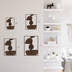 SIGNLEADER Metal Wall Art Decor Abstract Shapes Minimalist Modern Abstract Wall Sculpture Hangings Home Decoration for Living Room, Bedroom, Bathroom, Kitchen, Outdoor - 36" Bronze