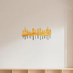 Jidecor Metal Pine Tree Wall Art Decor Nature Home Decor Cedar Trees Metal Sign Wall Decorations for Living Room, Forest Decor, Nature Lover Gift (Black Yellow)