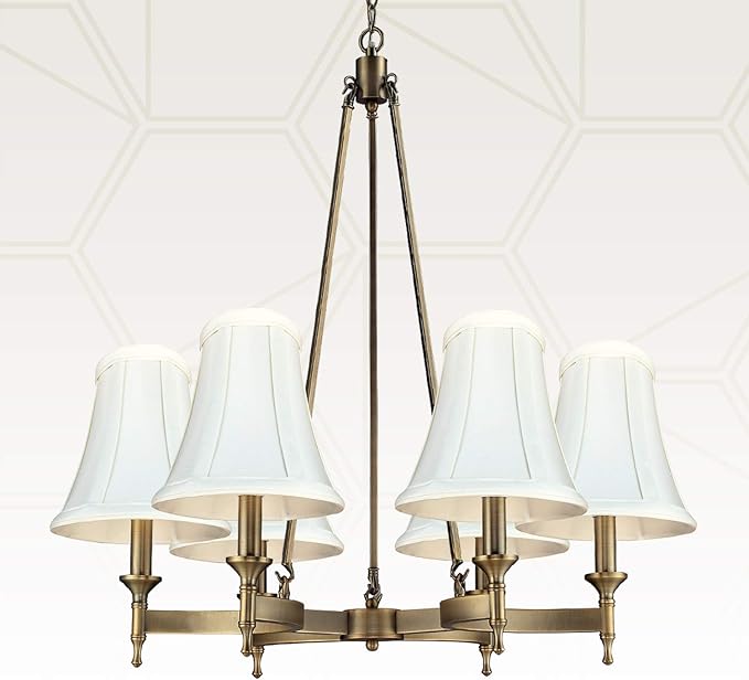 Royal Designs, Inc. BSO-704FC-6WH-2 True Bell Basic Lamp Shade with Flame Clip, 3.5 x 6 x 6.25, White, 2-Pack