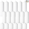 18 Pcs White Pillar Candles Bulk Set，3 Different Lengths 2 x 3/4/6 Inch (6 Each)，Hurricane Candles，Dripless Unscented Smokeless，Gives You a Better Atmosphere When Organizing an Event Party.