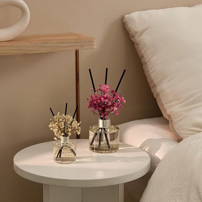 COCODOR Preserved Real Flower Reed Diffuser/April Breeze / 6.7oz(200ml) / 2 Pack/Reed Diffuser Set, Oil Diffuser & Reed Diffuser Sticks, Home Decor & Office Decor, Fragrance and Gifts