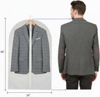 40” All Clear Garment Bags for Travel - PEVA Waterproof Suit Cover with Zipper for Hanging Clothes, Dresses, Coats - Durable Dresser for Closet Storage, Dustproof & Moisture Resistant - 40''/6 Pack