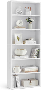 VASAGLE CUSTOS Collection - Bookshelf, 6-Tier Bookcase, Book Shelf, Open Storage Shelf, 9.4 x 23.6 x 63.3 Inches, for Living Room, Home Office, Dinning Room, Cloud White ULBC166T14