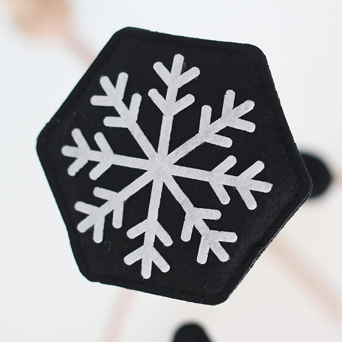 Montessori Mobile, Black and White Baby Crib Mobile, Neutral Nursery Mobile Decoration for Pack N Play, for Baby Boy & Girl, Sun, Moon, Star, Snow, Cloud