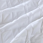 HORIMOTE HOME Quilt Set Twin Size White, Classic Geometric Diamond Stitched Pattern, Ultra Soft Microfiber Lightweight Bedding Set Bedspread Coverlet for All Season (1 Quilt and 1 Pillow Sham)