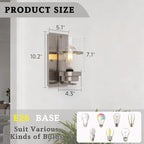 Brushed Nickel Wall Sconces Light,Modern Wall Sconces Bathroom Light Fixtures,Sconces for Small Rooms,10.2'' Beside Lights Wall Mounted (No Bulbs)