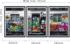 Novatique Banksy Graffiti Wall Art Street Wall Art Colorful Graffiti Art Painting Canvas Print for Teenager Room Office Decoration,24" x 36" x 3pcs