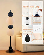 Lightdot Black Globe Floor Lamp with 3 Color Temperatures LED Bulbs Included,Dimmable Floor Lamps with Touch Switch,Unique Modern Standing Tall Lamp for Bedroom Living Room/Sofa Beside/Corner Decor