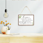 Home is Where Love Resides Sign Wood Plaque Wall Decor,Rustic Family Wooden Hanging Sign Wall Pediments for Home House Front Door Wall Decor