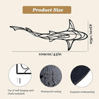 GDSPD 43 x 18'' Large Metal Shark Wall Decor, Minimalist Line Wall Decor,Metal Wall Art Shark Decor,Fish Neutral Home Decor,Wall Decorations for Living Room Bedroom Bathroom Office