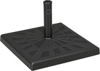 Outsunny 42lbs Resin Patio Umbrella Base, 20" Square Outdoor Umbrella Stand Holder for Parasol Poles 1.26", 1.5", and 1.9" Dia