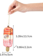 Pink Christmas Tree Ornaments 2025 - Fruit Ice Cream 3D Glass Blown Hanging Christmas Decorations, Fun Mini Ornaments for Xmas Tree Home Outdoor Centerpiece