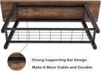 Storage Bench Industrial Rustic Wooden and Metal Entryway Shoe Boots Storage Rack Long Bench Seat for Hallway Bedroom Retro Brown Farmhouse Style