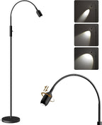 Reading Floor Lamp, 74.2" Tall LED Lamp with, 360° Flexible Gooseneck & Touch Control, 5000K 6W LED, Sturdy Base, Crafts Standing Lamp, for Reading, Living Room, Matte Black B16LD05