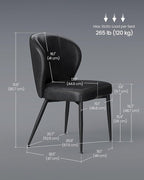 VASAGLE EKHO Collection - Dining Chairs Set of 2, Upholstered Kitchen Chairs, Comfortable Seat, Synthetic Leather with Stitching, Mid-Century Modern, Easy Assembly, Living Room Lounge, Ink Black