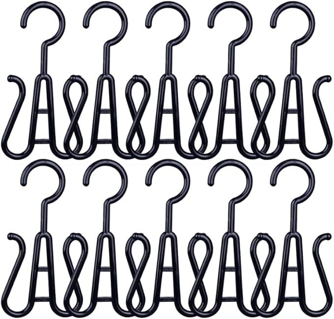 10 Pack Shoe Organizer Rack Double Hooks Plastic Hangers for Slippers and Shoes Space-Saving Hanging for Closet Door