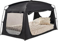 Privacy Blackout Sleep Bed Tent for Adults Kids Portable Bed Canopy Lightweight Breathable Mesh Windows Tents