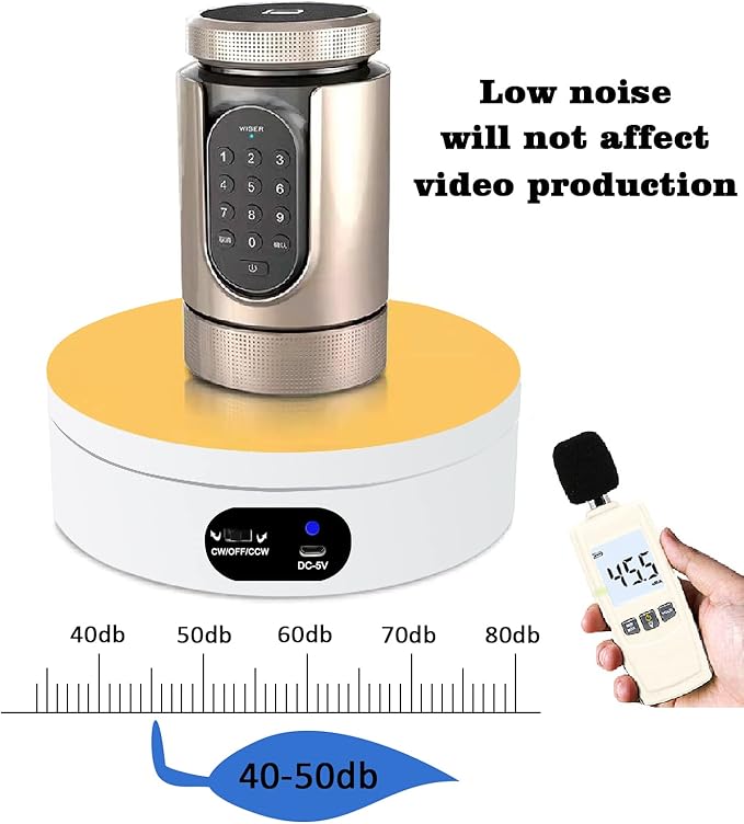 YVV Electric Rotating Display Stand 360°Automatic Mute Photography Rotating Turntable Stand,Cup Display Turner Stand, Rotating Base for Glitter Tumblers Making Supplies Spinner, Record Video 16CM