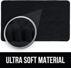 KANGAROO Bathroom Rugs, Chenille Soft Absorbent Bath Rug, Shaggy Shower Mat, Quick Dry Machine Wash Bathmat, Plush Carpet Mats for Tub, Bathtub and Room Home Decor Accessories, 42x24, Black
