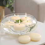 12 Pack Floating Candles, 3” Ivory Unscented Dripless Wax Burning Candles, for Weddings, Party, Cylinder Vases, and Home Decorations…
