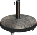 COBANA Patio Umbrella Base, Heavy-Duty Stand Resin Weights with Wheels for Outdoor Market Umbrella, 52lbs, Bronze