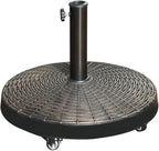 COBANA Patio Umbrella Base, Heavy-Duty Stand Resin Weights with Wheels for Outdoor Market Umbrella, 52lbs, Bronze