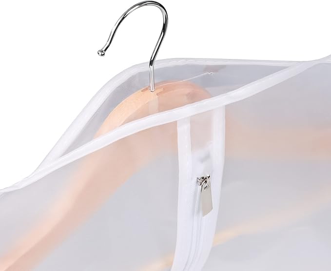 Univivi Clear Garment Bags for Hanging Clothes 60 inch Clear Dress Bags for Storage 6Pack Suit Cover for Long Gown Coat