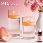36 Packs 3 Inch Honey Peach Scented Floating Candles, 8-10 Hours Burn Time Sweet Peach Highly Scented Floating Candles for Home, Pool, Bathtub, Relaxation, Party, Centerpiece