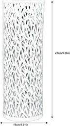 Umbrella Stand Umbrella Holder for Entryway,Umbrella Stand Rack,Metal Hollowed Freestanding Round Umbrella Holder Organizer Bin,Umbrella Rack Organizer Freestanding for Home Hotel Office(Small-White)