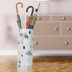 Umbrella Stand Rack for Entryway, Freestanding Round Metal Umbrella Holder, Rain Collection Umbrella Organizer Bin for for Can Walking Stick, Home Office Decor, Hold 4-5 Umbrellas