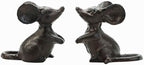 Sungmor Cast Iron Little Cute Mouse Ornament - Decorative & Lovely Figurine Indoor Outdoor Statues - Interesting Animal Sculpture Home Decoration - 2PC Pack & Brown Color