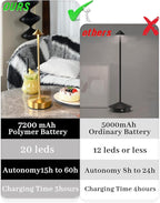2 Packs Gold Cordless Rechargeable Table Lamp 7200mAh Portable Touch Control Led Waterproof Golden Table Lamp for Bedroom Reading