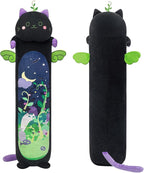 Mewaii Long Cat Plush 5 Sizes, 120% Extra Filling Giant Plushness Kids Body Pillow, Kawaii Cute Black Cat Stuffed Animals Plushies, Big Long Body Pillow Black Cat Plush Gift for Girls 36”