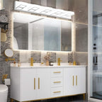 Ralbay Modern Chrome Bathroom Lights with 5 LEDs - Acrylic Finish Over Mirror, Natural White Light